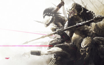 Картинка фэнтези существа лазер копье атака хищники