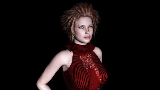 Обои картинки фото 3д графика, people , люди, девушка, платье, взгляд