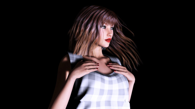 Обои картинки фото 3д графика, people , люди, девушка, взгляд