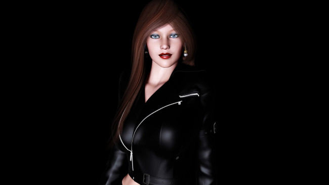 Обои картинки фото 3д графика, people , люди, фон, курточка, девушка, взгляд