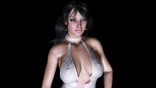 Обои картинки фото 3д графика, people , люди, взгляд, платье, фон, девушка