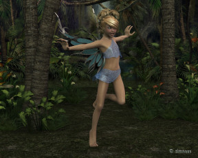 Картинка 3д+графика эльфы+ elves фон взгляд эльфийка лес крылья