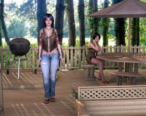 Картинка 3д+графика люди+ people природа фон девушки взгляд