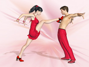 Картинка 3д+графика люди+ people девушка мужчина взгляд поза