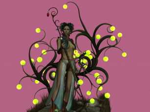 Картинка 3д+графика амазонки+ amazon взгляд девушка шест фон