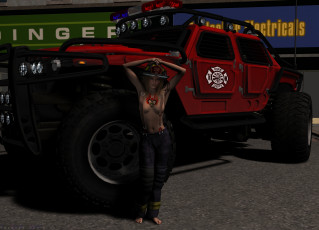 Картинка автомобили 3d+car&girl взгляд фон автомобиль девушка