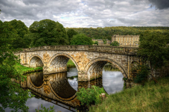 Картинка города -+мосты мост река здание лес