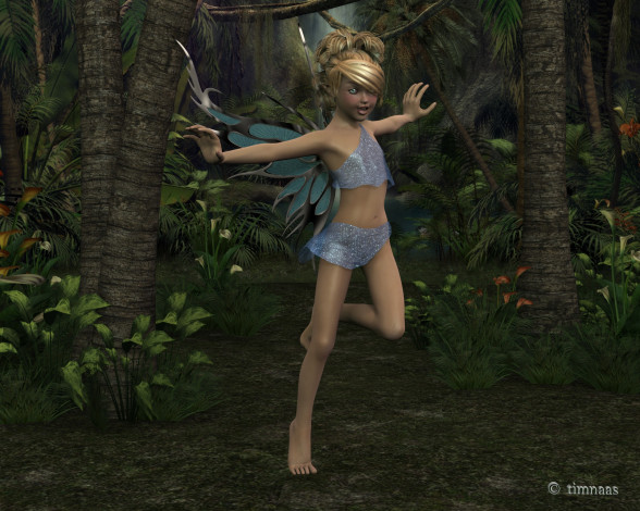 Обои картинки фото 3д графика, эльфы , elves, фон, взгляд, эльфийка, лес, крылья