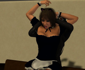 Картинка 3д+графика люди+ people девушка взгляд фон