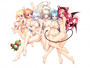 Картинка аниме ангелы +демоны демон девушки фон