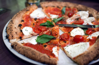 Картинка еда пицца черри базилик