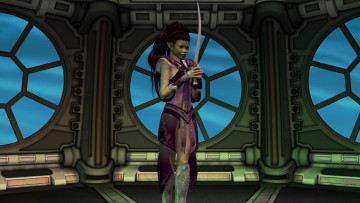 Картинка 3д+графика эльфы+ elves оружие фон взгляд эльфийка