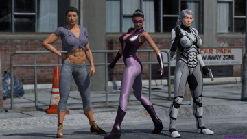 Картинка 3д+графика люди+ people девушки взгляд фон