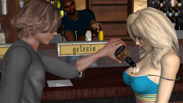 Картинка 3д+графика люди+ people парень фон взгляд девушка