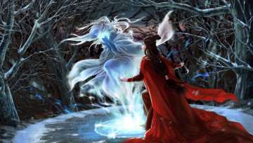 Картинка фэнтези маги +волшебники маг dtjun арт ночь лес дух печать