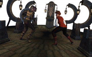 Картинка 3д+графика фантазия+ fantasy взгляд девушки оружие фон