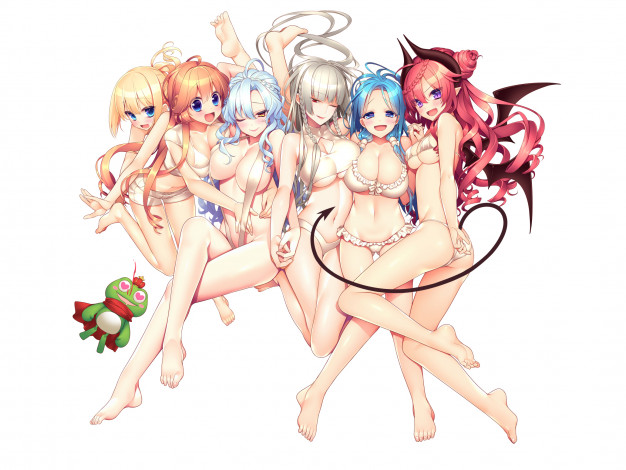 Обои картинки фото аниме, ангелы,  демоны, демон, девушки, фон