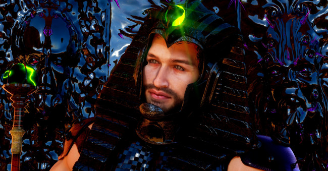 Обои картинки фото 3д графика, люди , people, взгляд, мужчина, фон