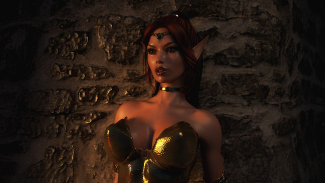 Обои картинки фото 3д графика, эльфы , elves, фон, взгляд, эльфийка