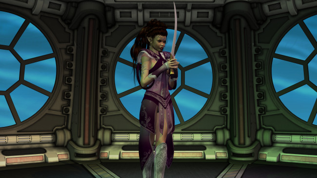 Обои картинки фото 3д графика, эльфы , elves, оружие, фон, взгляд, эльфийка