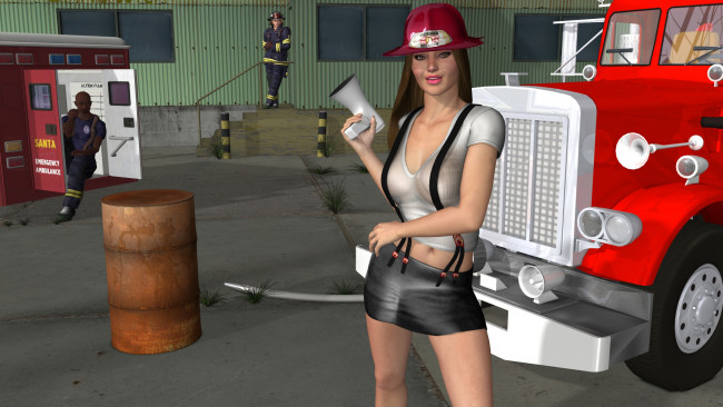 Обои картинки фото 3д графика, люди , people, девушка, взгляд, фон, автомобиль