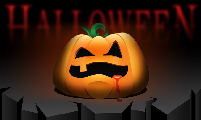 Обои картинки фото праздничные, хэллоуин, кровь, тыква