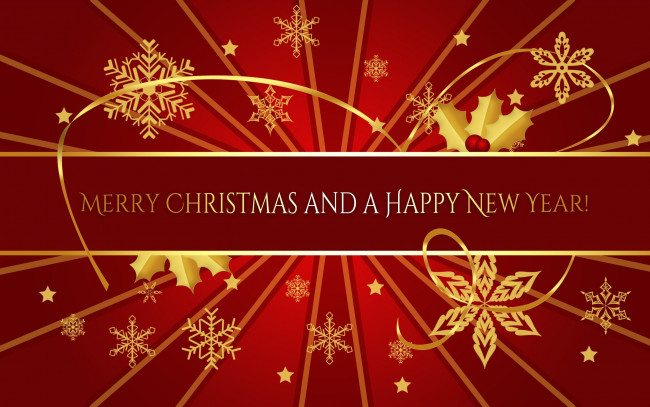 Обои картинки фото праздничные, векторная графика , новый год, листья, снежинки, линии