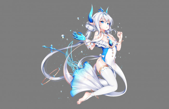 Обои картинки фото аниме, животные,  существа, девушка, арт, tangel, существо, фон