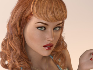 Картинка 3д+графика портрет+ portraits девушка взгляд фон