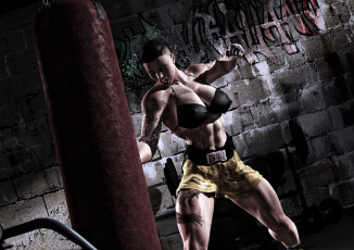 Картинка 3д+графика люди+ people девушка фон груша