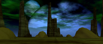 Картинка 3д+графика абстракция+ abstract планеты горы