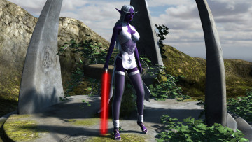 Картинка 3д+графика эльфы+ elves взгляд эльфийка фон