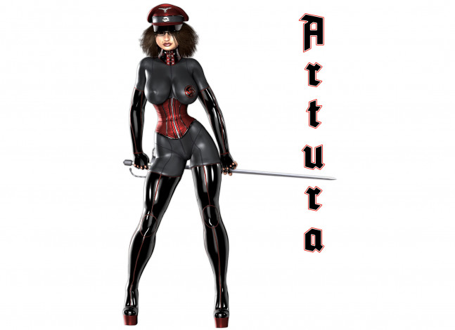 Обои картинки фото 3д графика, фантазия , fantasy, униформа, девушка, фон