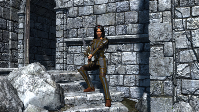 Обои картинки фото 3д графика, фантазия , fantasy, фон, взгляд, девушка