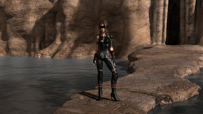 Обои картинки фото 3д графика, фантазия , fantasy, фон, взгляд, девушка