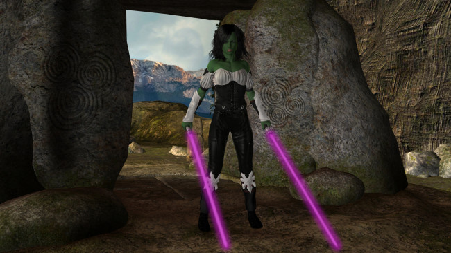 Обои картинки фото 3д графика, существа , creatures, фон, взгляд, девушка