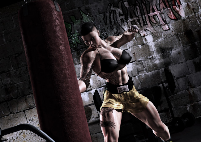 Обои картинки фото 3д графика, люди , people, девушка, фон, груша