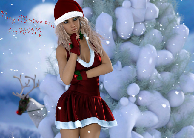 Обои картинки фото 3д графика, праздники , holidays, девушка, взгляд, фон