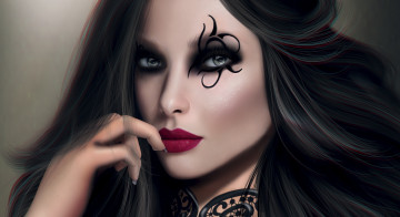 Картинка 3д+графика портрет+ portraits макияж волосы девушка