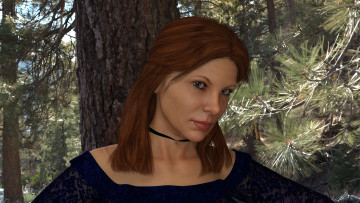 Картинка 3д+графика портрет+ portraits девушка взгляд фон