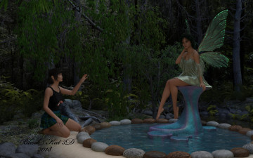 Картинка 3д+графика эльфы+ elves взгляд девушки фон