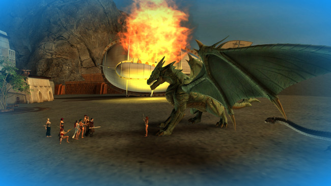 Обои картинки фото 3д графика, фантазия , fantasy, дракон, фон, люди