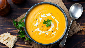 Картинка еда первые+блюда тыквенный суп петрушка