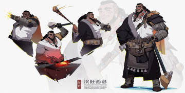 Картинка аниме оружие +техника +технологии мужчина воин кузнец