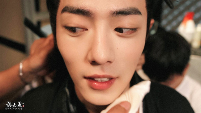 Обои картинки фото мужчины, xiao zhan, актер, лицо, грим