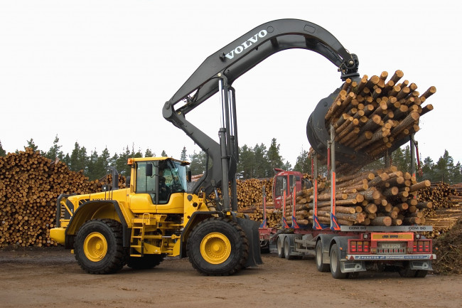 Обои картинки фото техника, фронтальные погрузчики, volvo