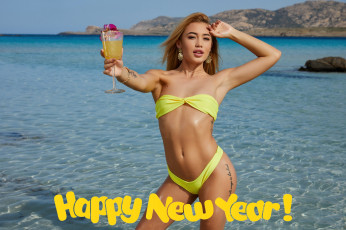 Картинка девушки rika+fane море бикини бокал тату