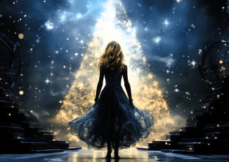 Картинка разное компьютерный+дизайн девушка ёлка ступени