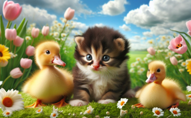 Обои картинки фото разное, компьютерный дизайн, кот, кошка