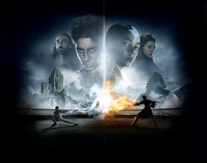обоя кино фильмы, avatar,  the last airbender, персонажи, лица, города, поединок